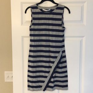 Navy & grey stretch mini dress